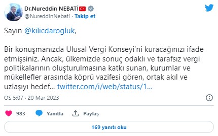 Bakan Nebati Kılıçdaroğlu'na seslendi! 'Vergi Konseyi' zaten var